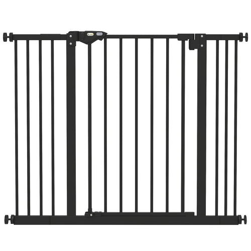 Adjustable Safety Gate with Two Extensions – Black