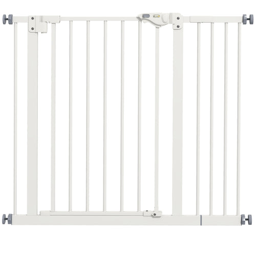 Adjustable Safety Gate with Extension – White