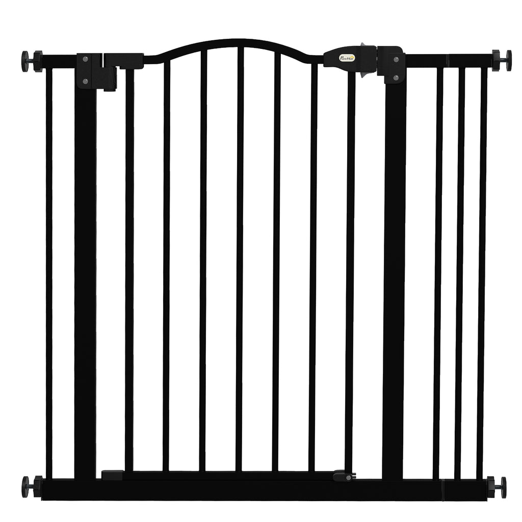 Auto-Close Metal Pet Gate – Black, 74–87cm