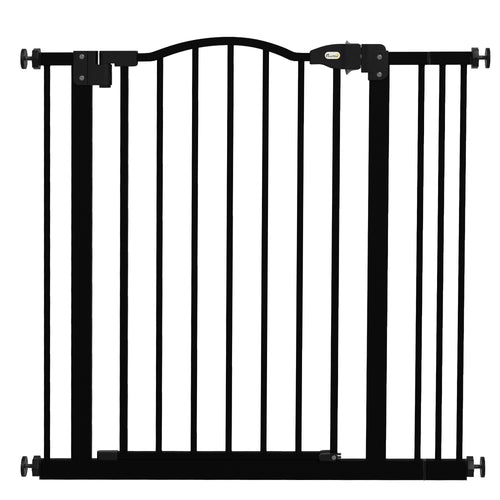 Auto-Close Metal Pet Gate – Black, 74–87cm