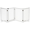 Four-Panel Freestanding Wooden Dog Gate – White, 80cm High
