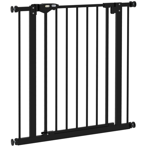Auto-Close Pet Safety Gate with Extension – Black
