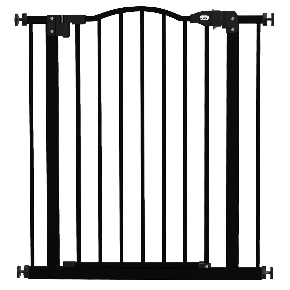 Auto-Close Metal Pet Gate – Black, 74–80cm