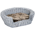 PawHut Woven Pet Bed with Washable Cushion – Grey – Variant: A