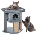 Cat Tree with Jute Scratching Pad & Toy Ball – Grey