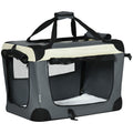 Foldable Fabric Pet Carrier with Cushion – Grey, 60cm