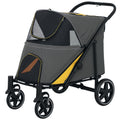 Folding Dog Stroller with Swivel Wheels & Shock Absorbers