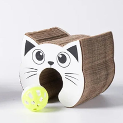 Accordion Cardboard Cat Scratcher with Bell Balls – Style: A