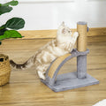PawHut Cat Scratching Activity Centre with Hanging Ball – Grey, 43cm – Colour: GRAY, Size: 34 x 24 x 43cm
