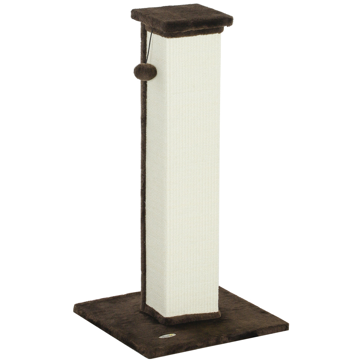 Vertical Sisal Cat Scratching Post with Hanging Ball – Brown, 81cm