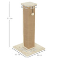 Vertical Jute Cat Scratching Post with Hanging Ball – Beige, 81cm