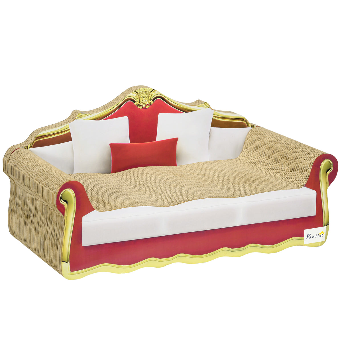 Cardboard Cat Scratcher Sofa Bed with Catnip – 58cm