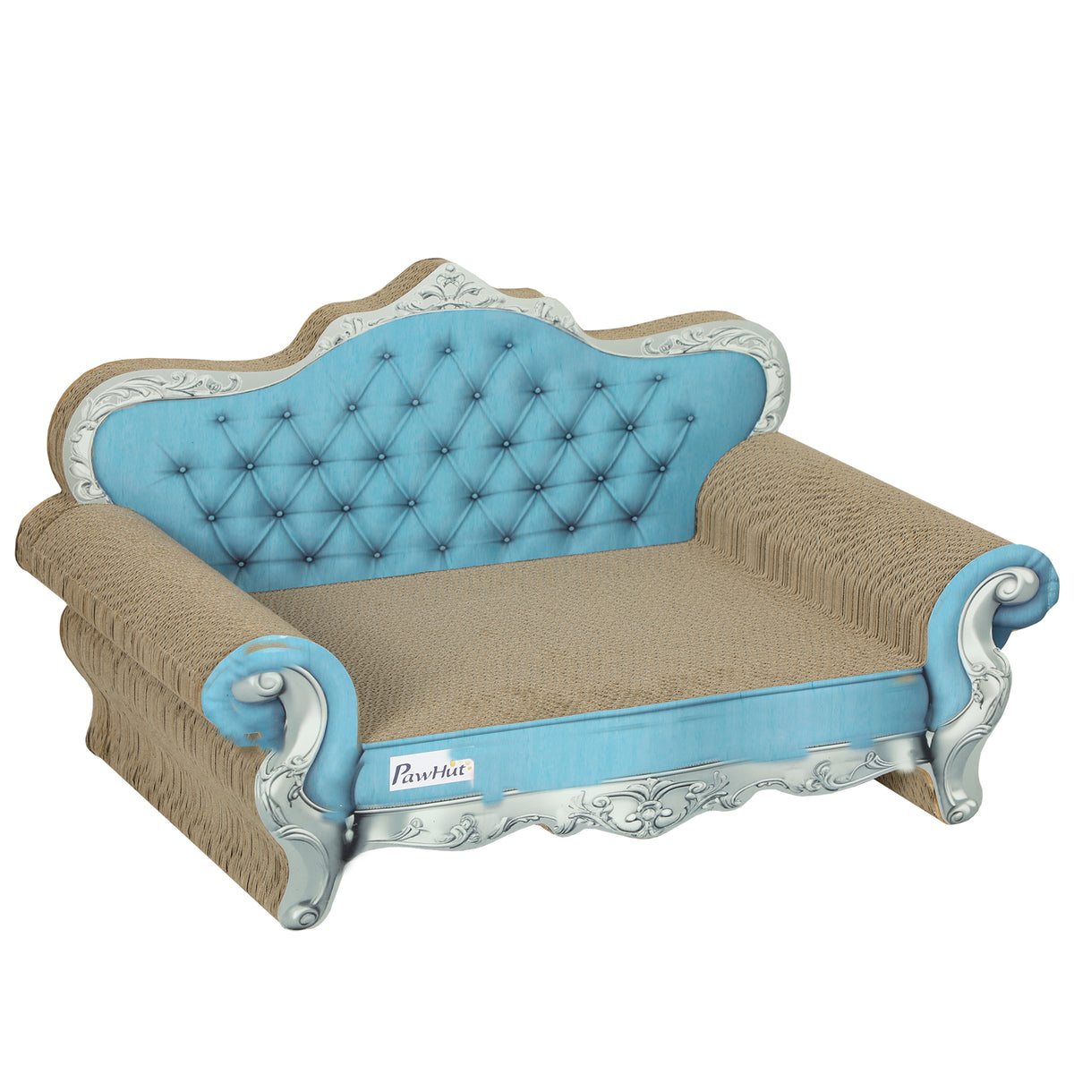 Two-in-One Cat Scratcher with Catnip – Light Blue