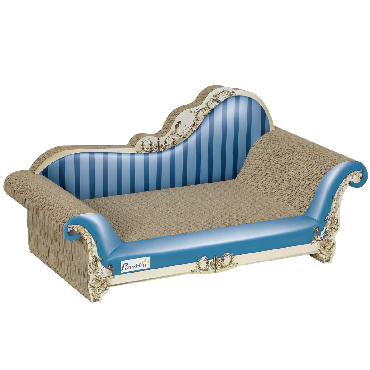 Two-in-One Cat Scratching Board with Catnip – Blue, 26.5 × 57 × 26.5cm