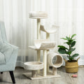 PawHut Cat Tree with Scratching Posts & Perches – Beige, 105cm – Style: A
