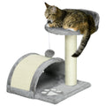 PawHut Compact Cat Tree with Scratching Board & Perch – 46cm – Colour: Grey