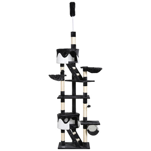 Adjustable Floor-to-Ceiling Cat Tree – White, 240–260cm