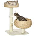 Cat Tree with Two Beds & Toy Ball – 72cm