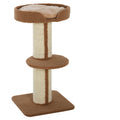 Cat Tree with Scratching Post, Bed, Perch & Removable Cushion – Brown, 91cm