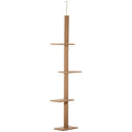 Floor-to-Ceiling Cat Tree with Three Platforms – Brown, 260cm