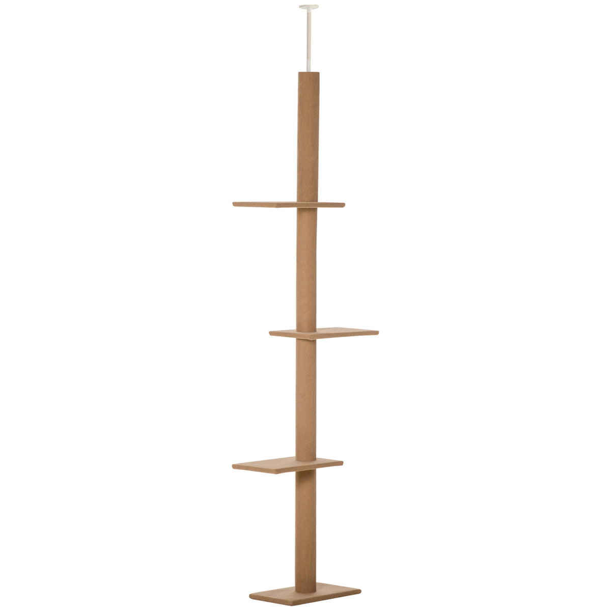 Floor-to-Ceiling Cat Tree with Three Platforms – Brown, 260cm