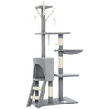 Multi-Level Cat Tree with Condo & Sisal Scratching Posts – Grey, 134cm