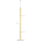 Adjustable Floor-to-Ceiling Cat Tree with Anti-Tip Kit & Toy Ball – 260cm