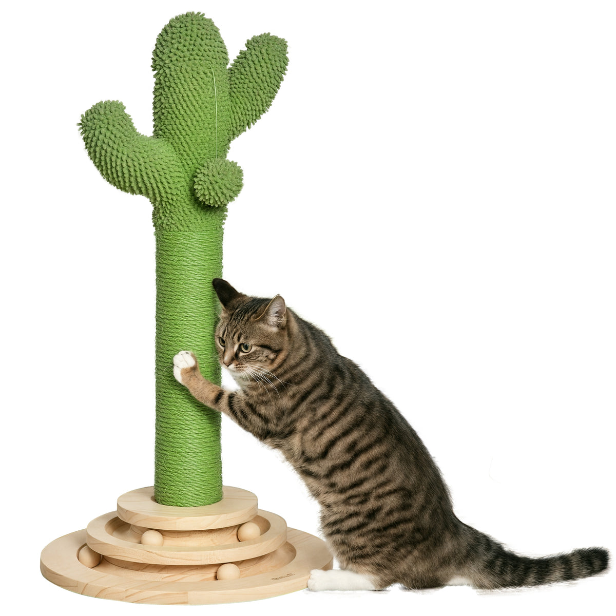 Cactus Cat Tree with Sisal Post & Hanging Ball – 60cm