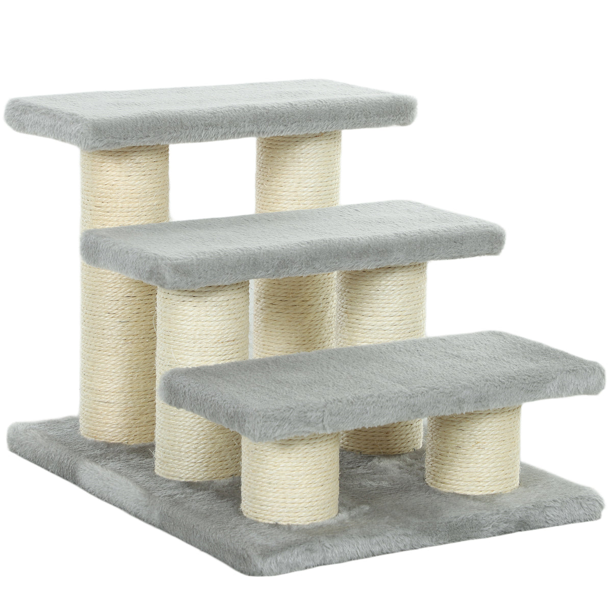 Three-Step Pet Stairs for Cats & Dogs – Grey