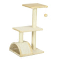 Cat Tree with Scratching Post & Pad – Cream White, 72cm
