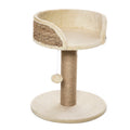 Cat Tree with Scratching Post & Dangling Ball – Beige