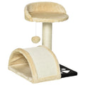 Cat Tree with Scratching Post & Hanging Ball – Beige
