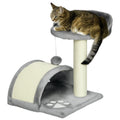 Cat Tree with Sisal Scratching Post & Toy Ball – Grey