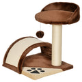 Cat Tree with Scratching Post & Hanging Ball – Brown