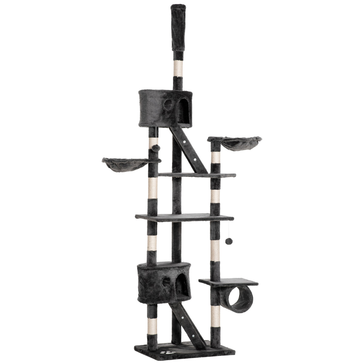 Floor-to-Ceiling Cat Tree – Dark Grey, 240–260cm