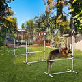 Dog Agility Hurdle Set with Carry Bag – White, 4 Pieces