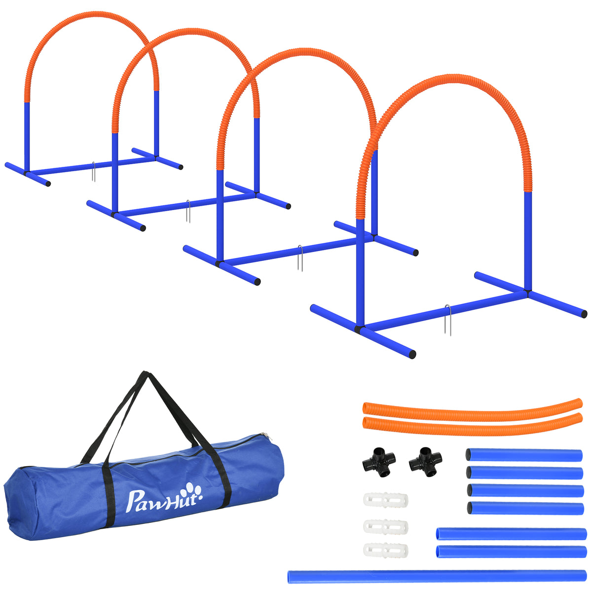 Four-Piece Portable Dog Agility Set – Blue