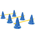 Dog Agility Jump Set with Six Cones, Six Poles & Carry Bag – Blue – Style: A