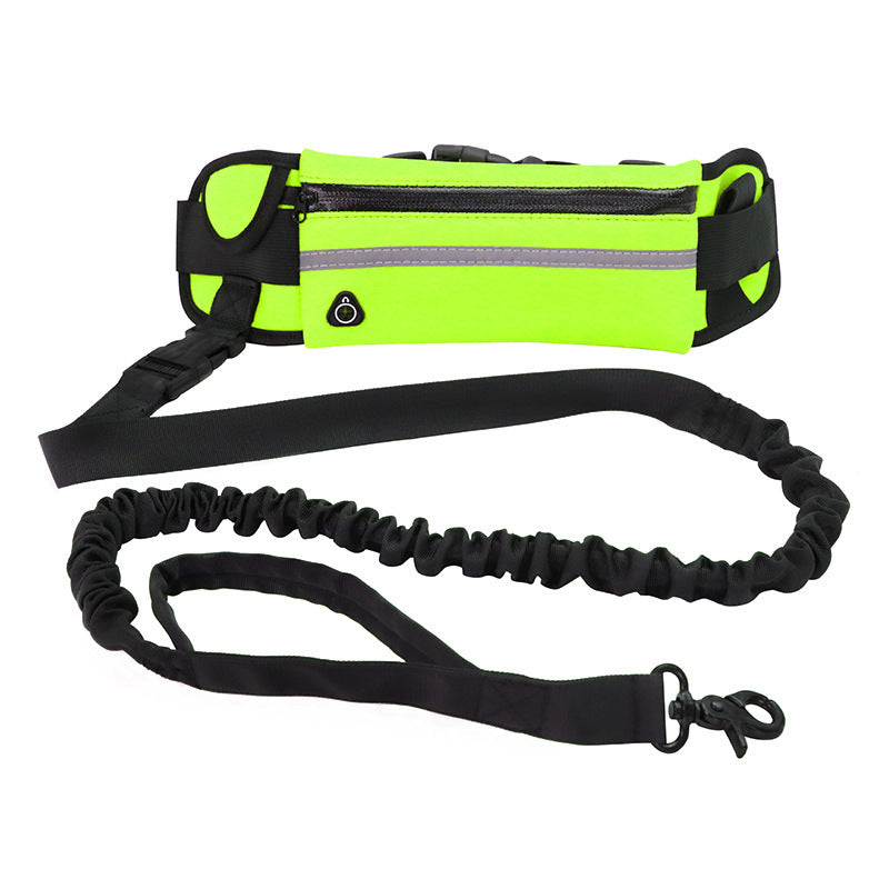 Hands-free dog walking belt and leash – Fluorescent Yellow