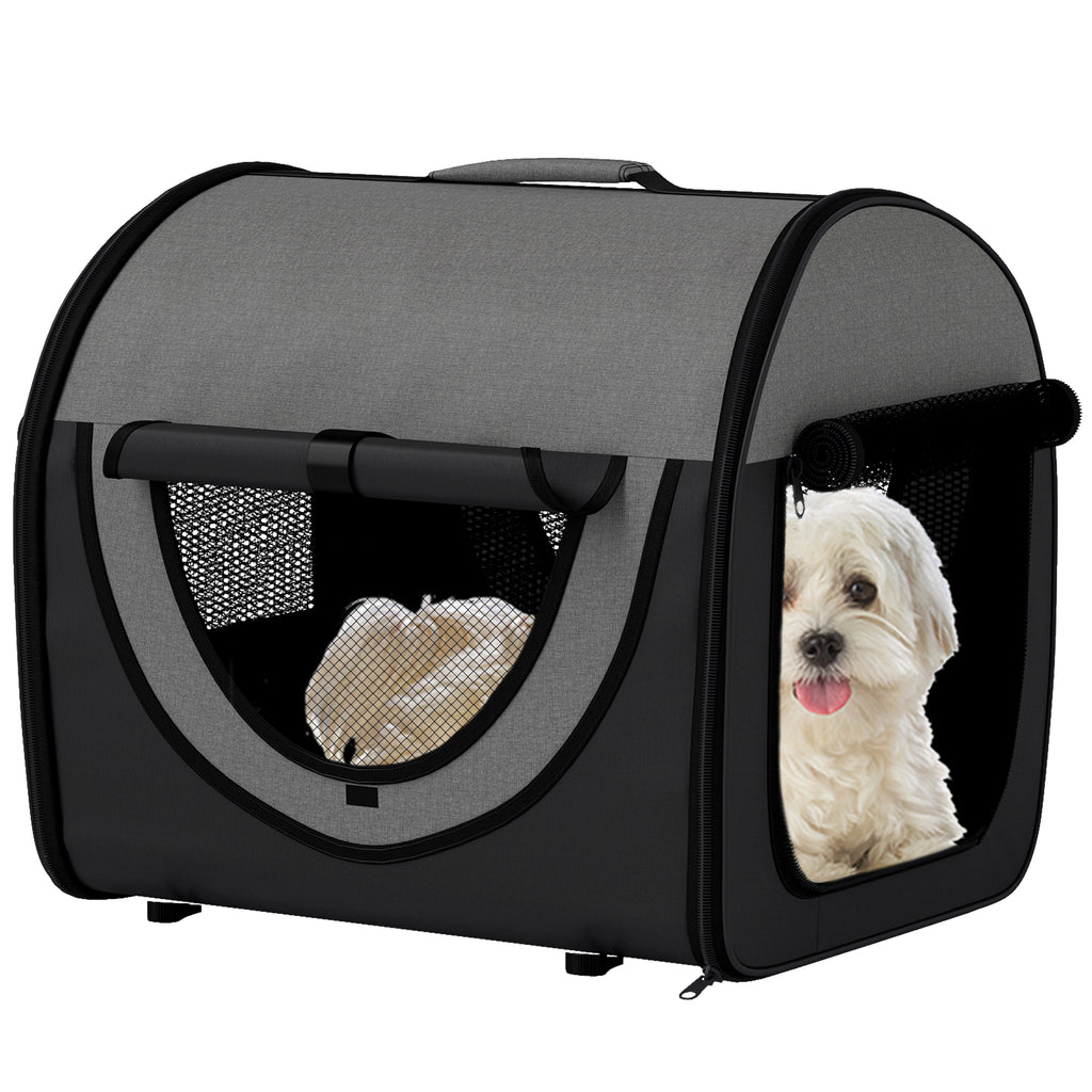 PawHut black folding soft pet crate, 46 cm