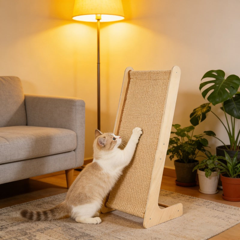 Sisal cat scratching ramp for floor or vertical use