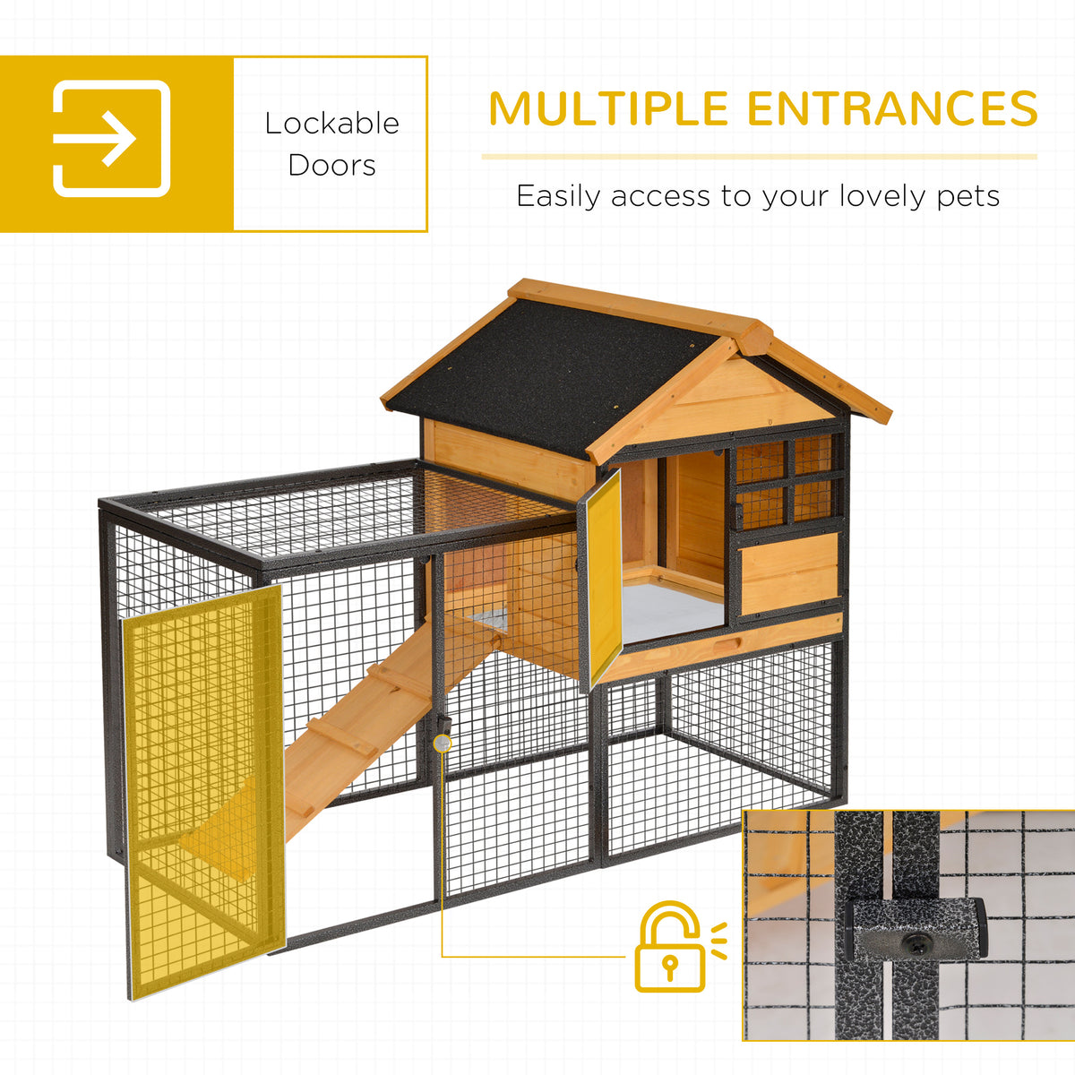 Raised wooden rabbit hutch – image 4