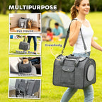 PawHut Soft Cat Carrier – Grey, 42cm – product view 4