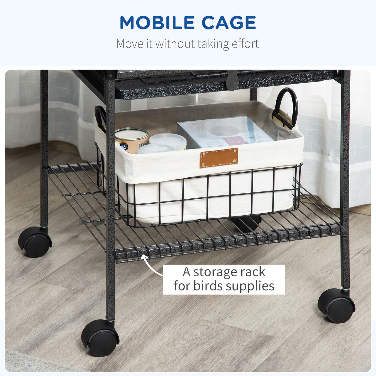 156cm bird cage with open play top – image 4