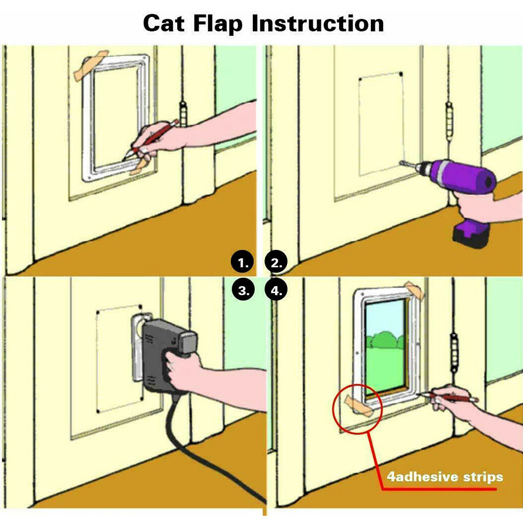 Four-Way Locking Pet Door – White – product view 4
