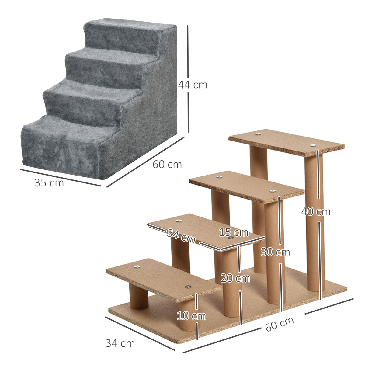 PawHut four-step pet stairs – image 2