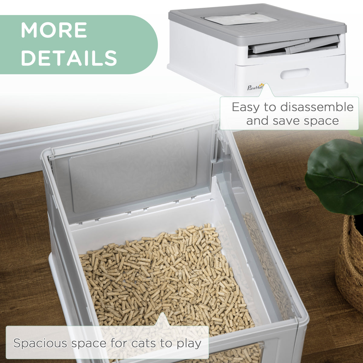 Hooded cat litter box, grey – image 3