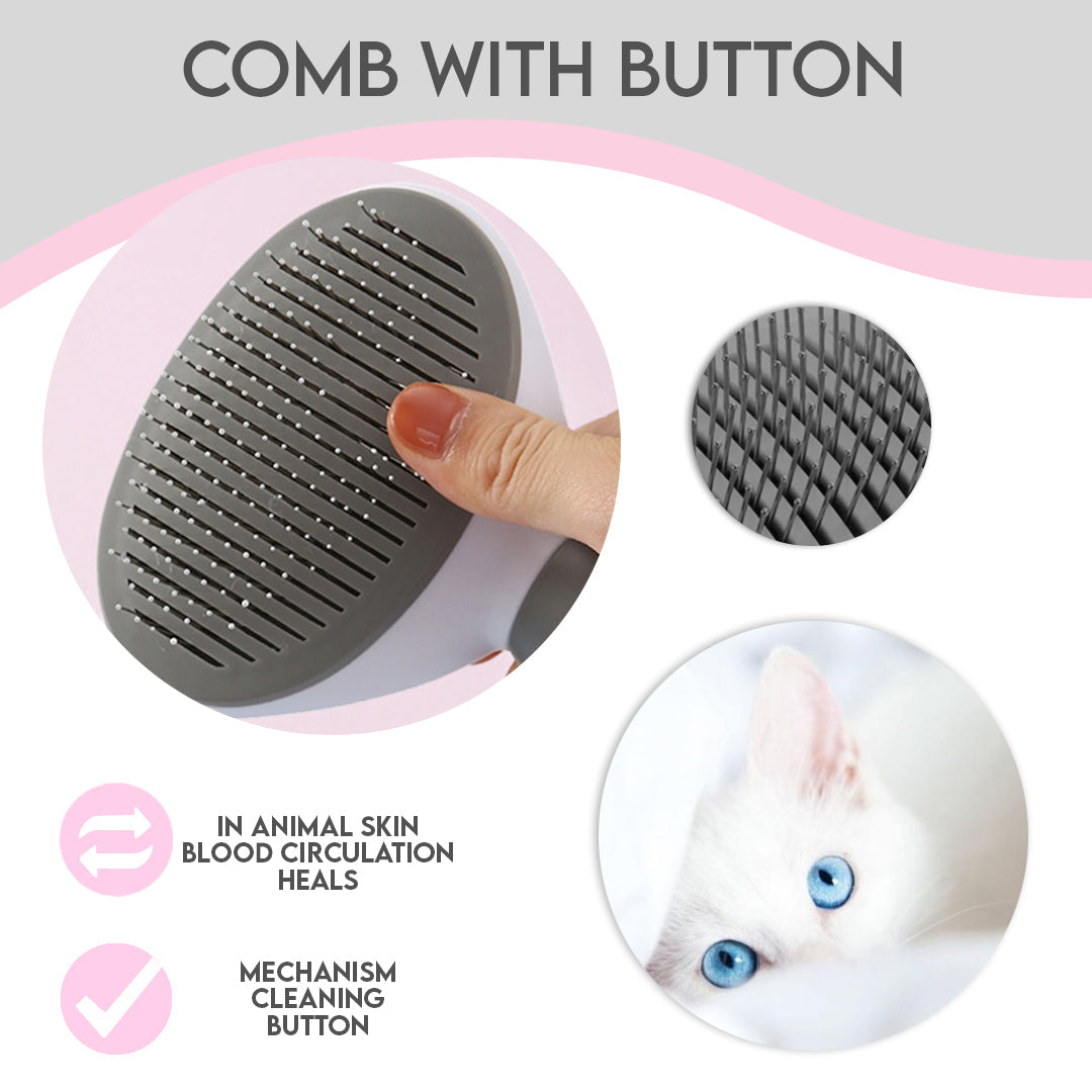 Self-cleaning pet grooming brush – image 5