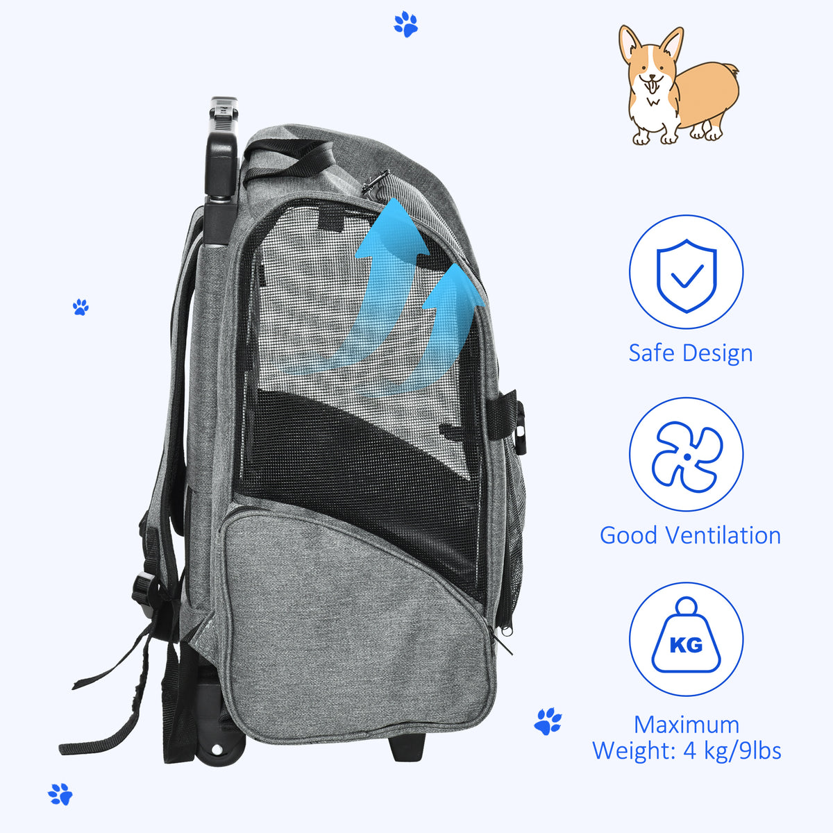 Pet travel backpack trolley – image 3
