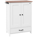 PawHut Feeding Storage Station with Hooks – White – product view 1